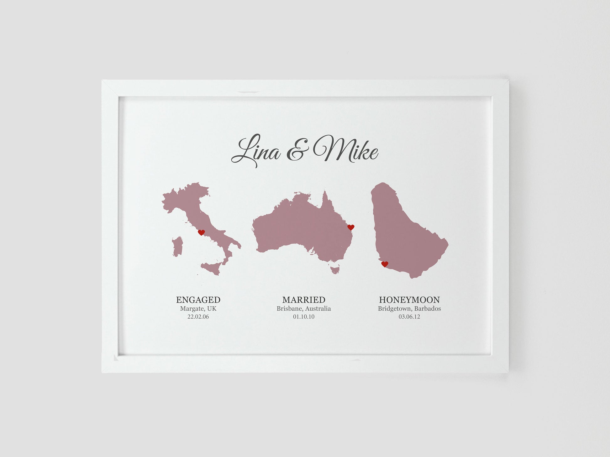 Personalised anniversary gift | Custom wedding gift | Met engaged married maps | Gift for couple, wife, husband | Paper anniversary VA031