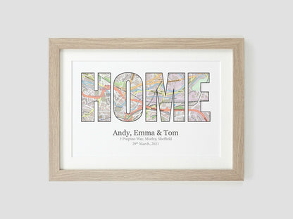 New Home Map Gift | Personalised First Home Gift Idea | House Warming Present | Home Decor | Housewarming | Family Gift VA104