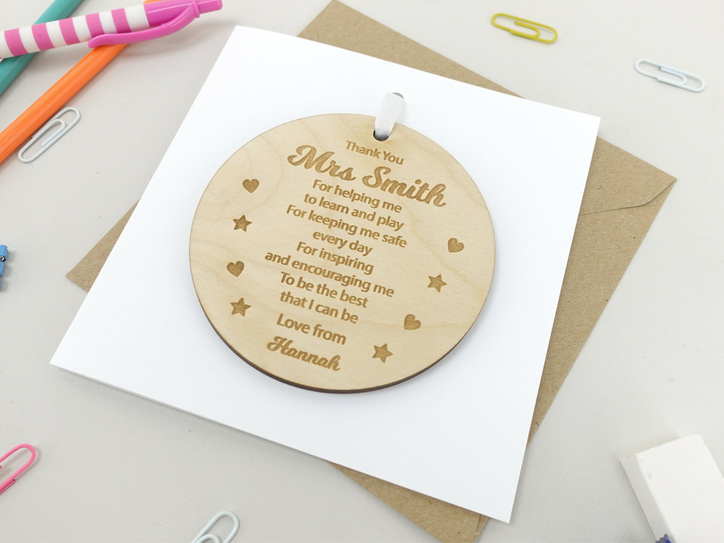 Thank you teacher gift | Personalised wooden engraved apple | End of term present | School Nursery Teacher TA Gift VA023