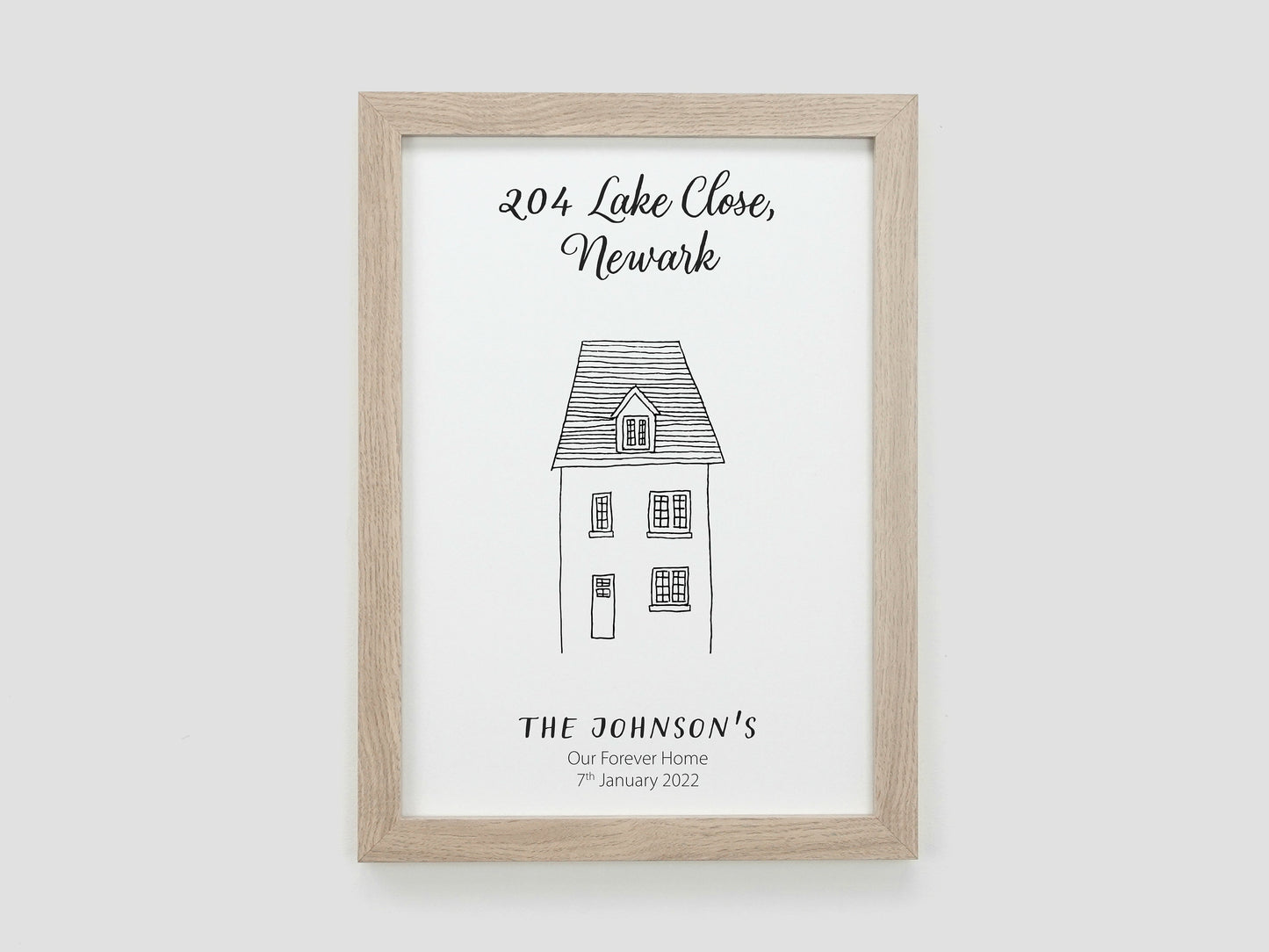 New home illustration print | Personalised house moving gift | Housewarming present | Moving home gift for couples | CHOICE OF DRAWING VA166