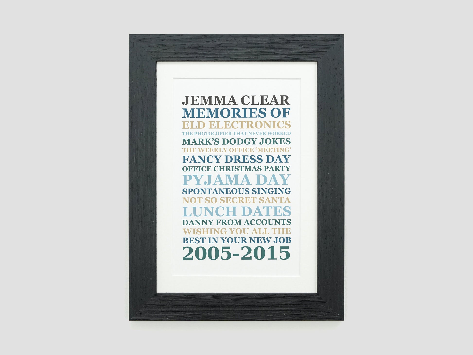 Personalised leaving present print poster | Memories of work job gift | Leaving work gift *CHOICE OF COLOUR* VA045
