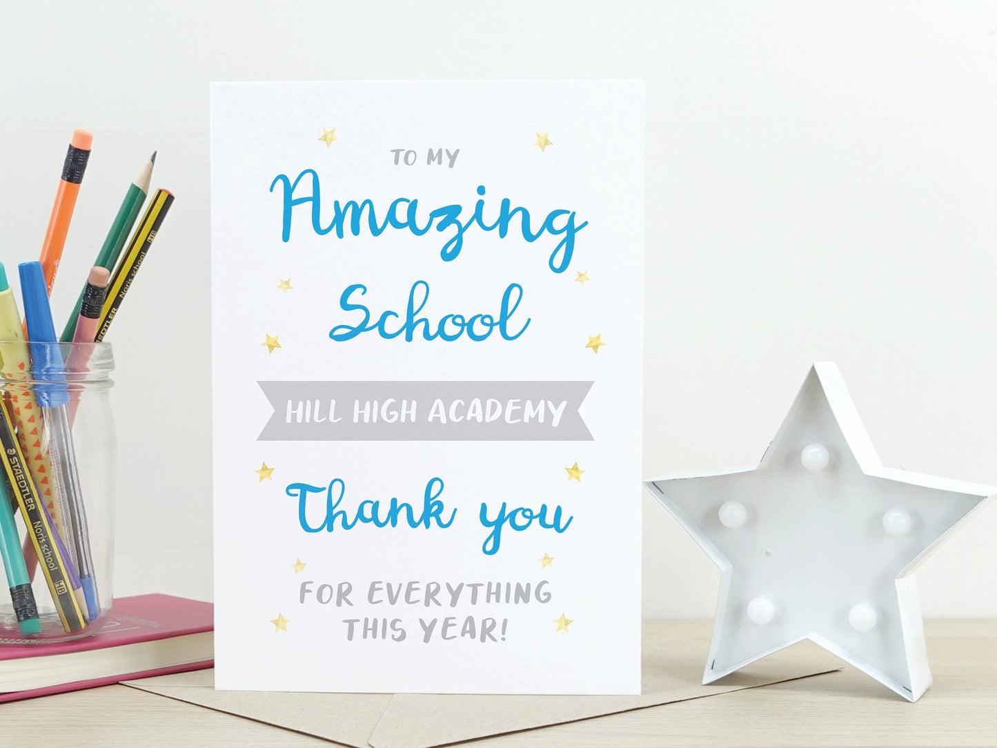 Thank you teacher card | Personalised End of term leaving card | Greeting card for teacher nursery school VA037
