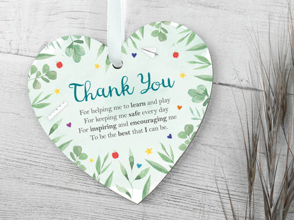 Thank you nursery teacher gift | Handmade wooden heart poem | End of term TA present | School Teacher Gift | Small leaving gift LC008