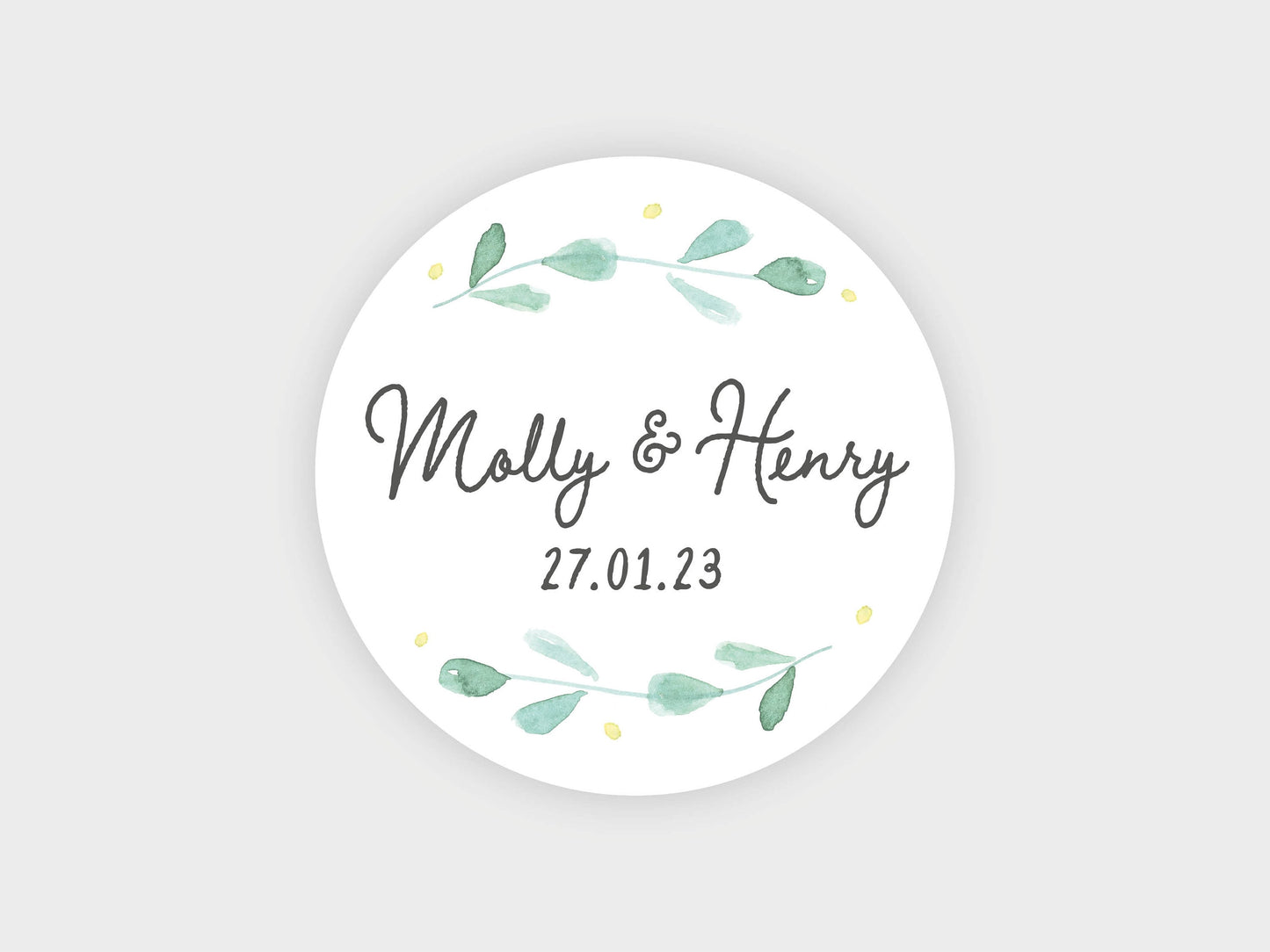 Wedding sticker | Personalised with your names and wedding date VA212