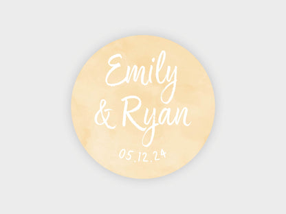 Wedding sticker | Personalised with your names and wedding date VA205