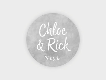 Wedding sticker | Personalised with your names and wedding date VA205