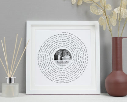Custom song lyrics print