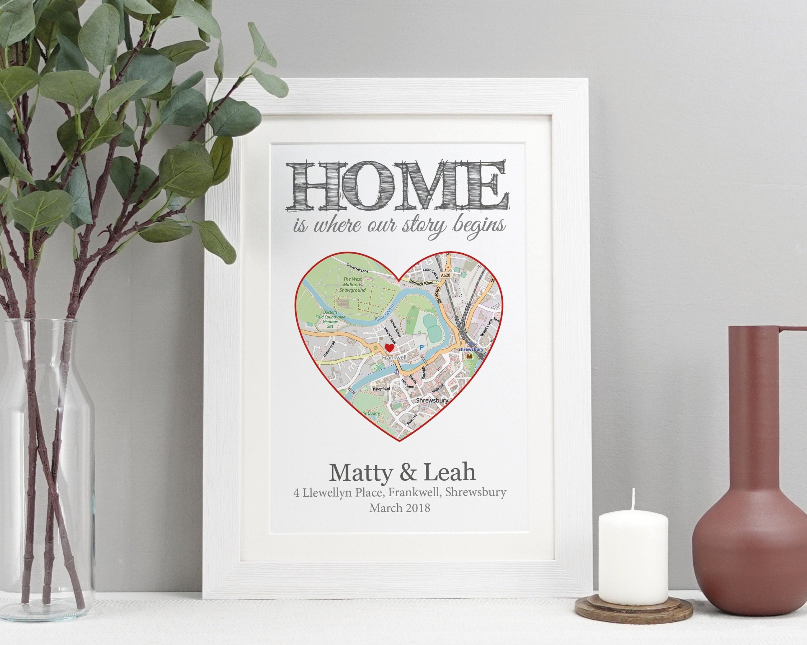 Personalised New Home Map Print – VerbatimART