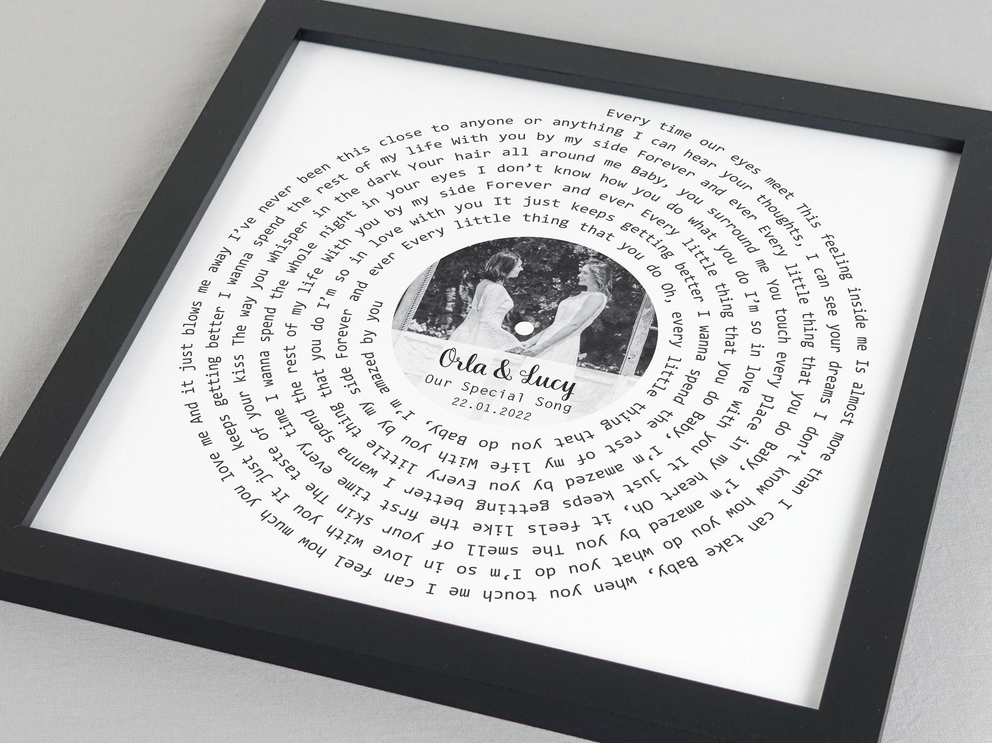 Custom song lyrics print