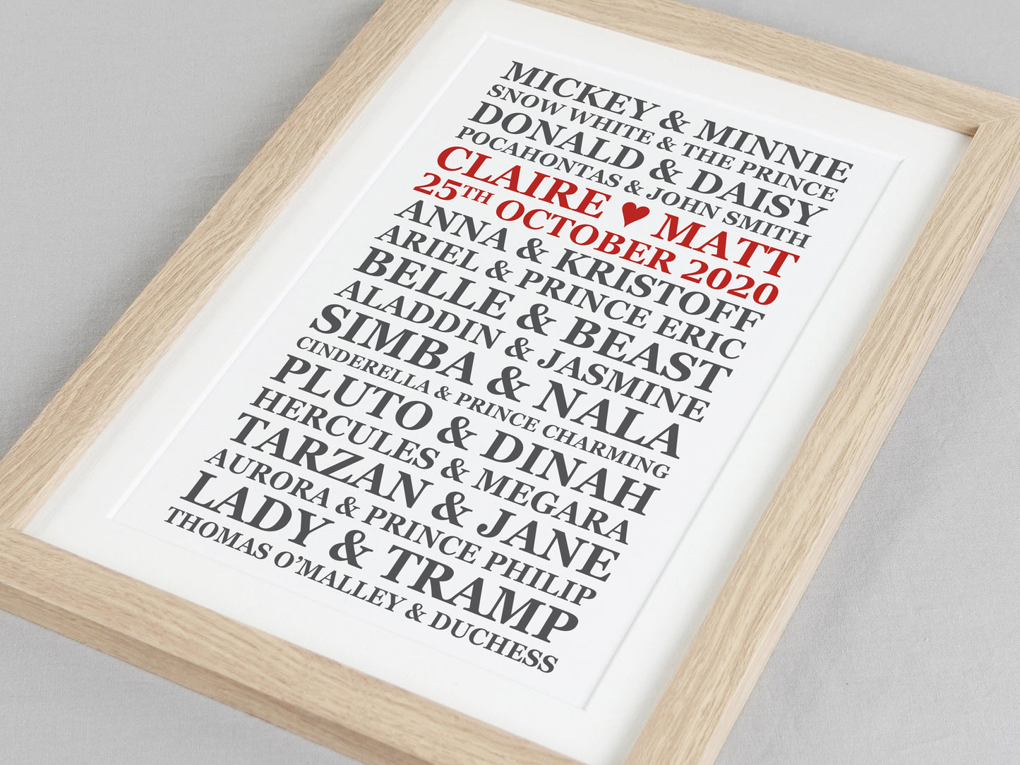 Personalised Disney Wedding Present