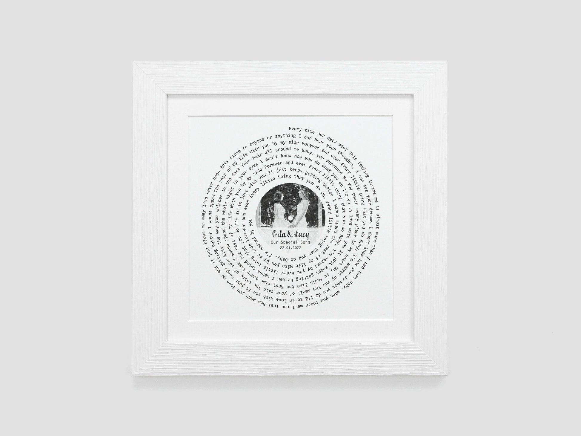 Custom song lyrics print