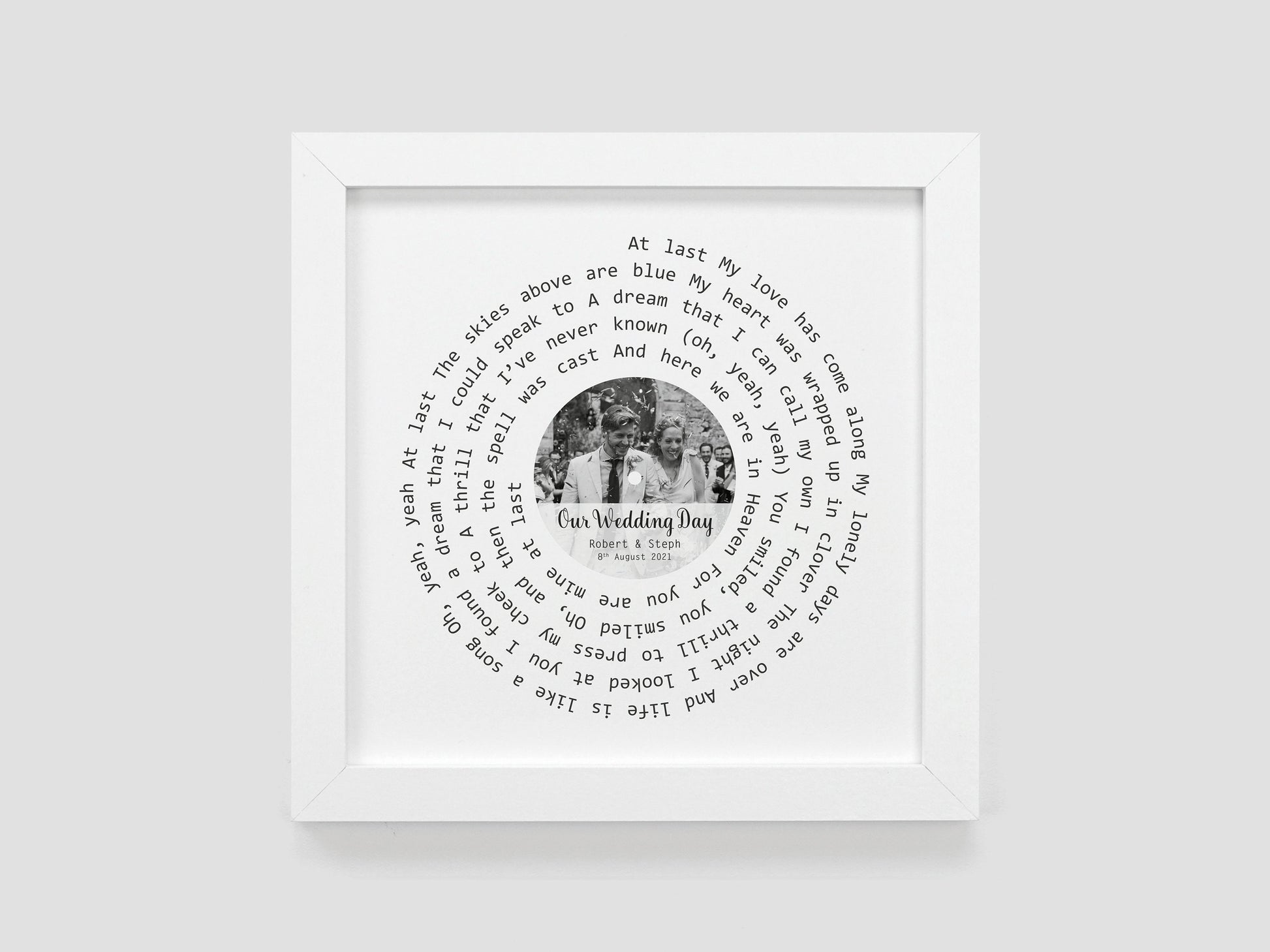 Custom song lyrics print