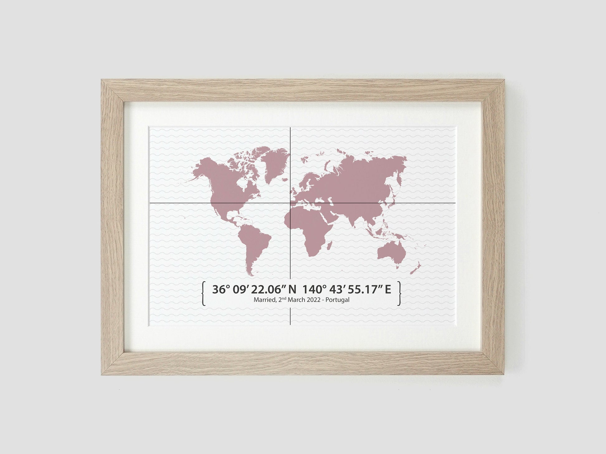 Personalised coordinates print