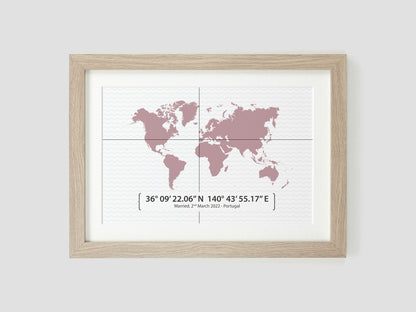 Personalised coordinates print