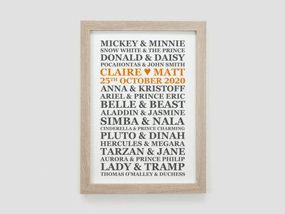 Personalised Disney Wedding Present