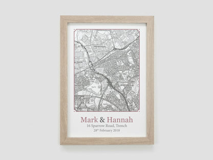 Black and White New Home Map