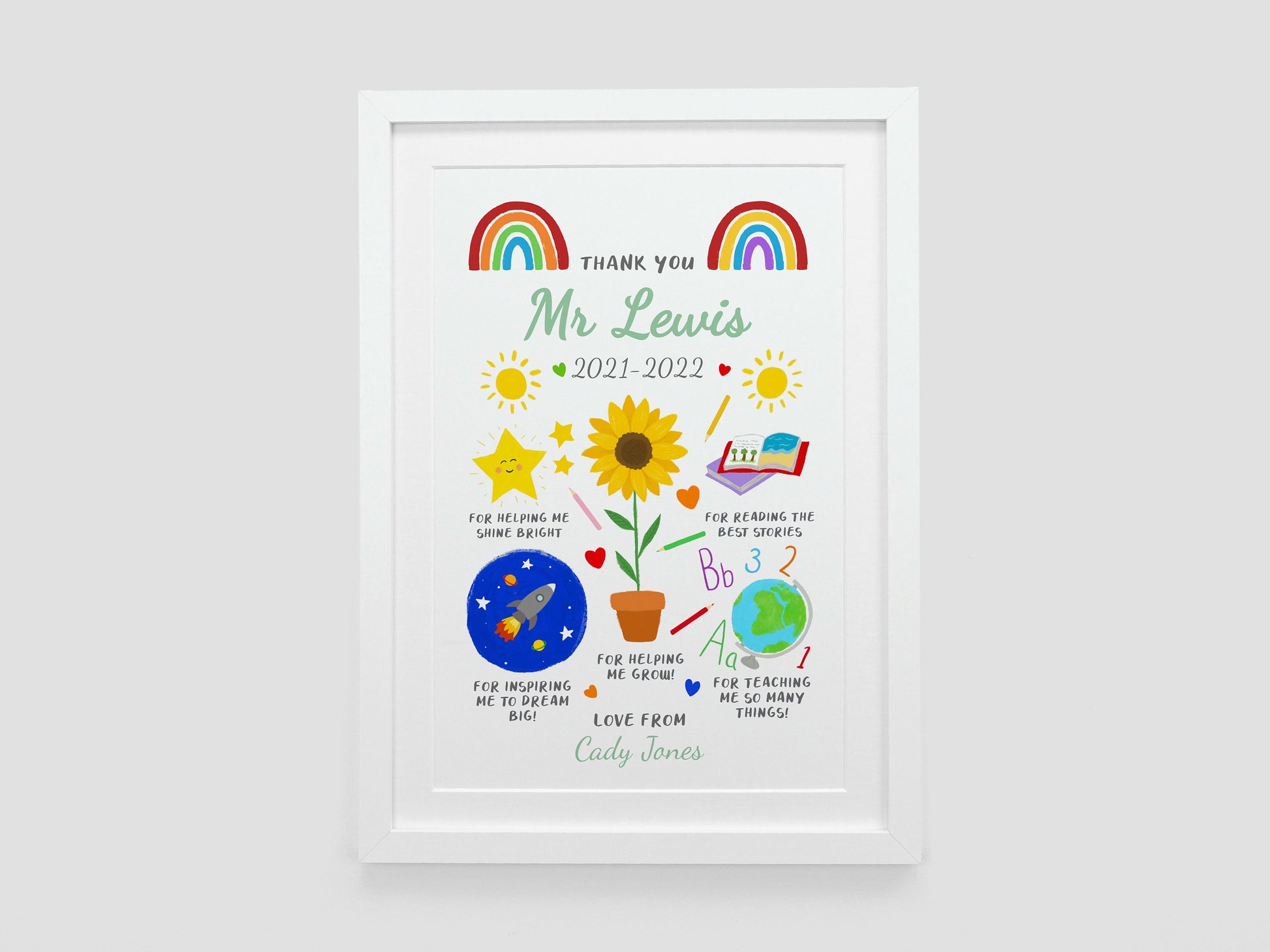 Nursery, School or Teacher personalised thank you gift