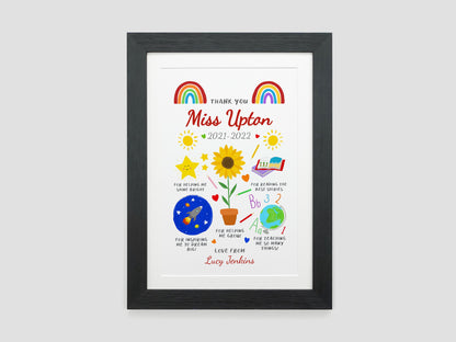 Nursery, School or Teacher personalised thank you gift