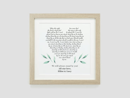 Personalised heart song lyrics gift