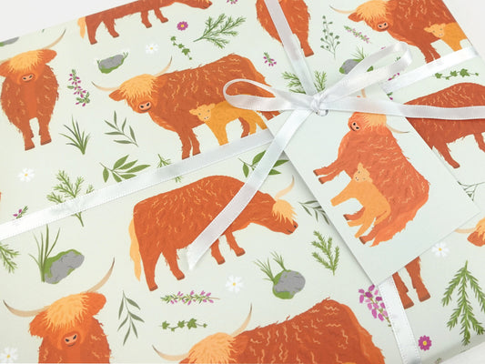 Highland cow wrapping paper