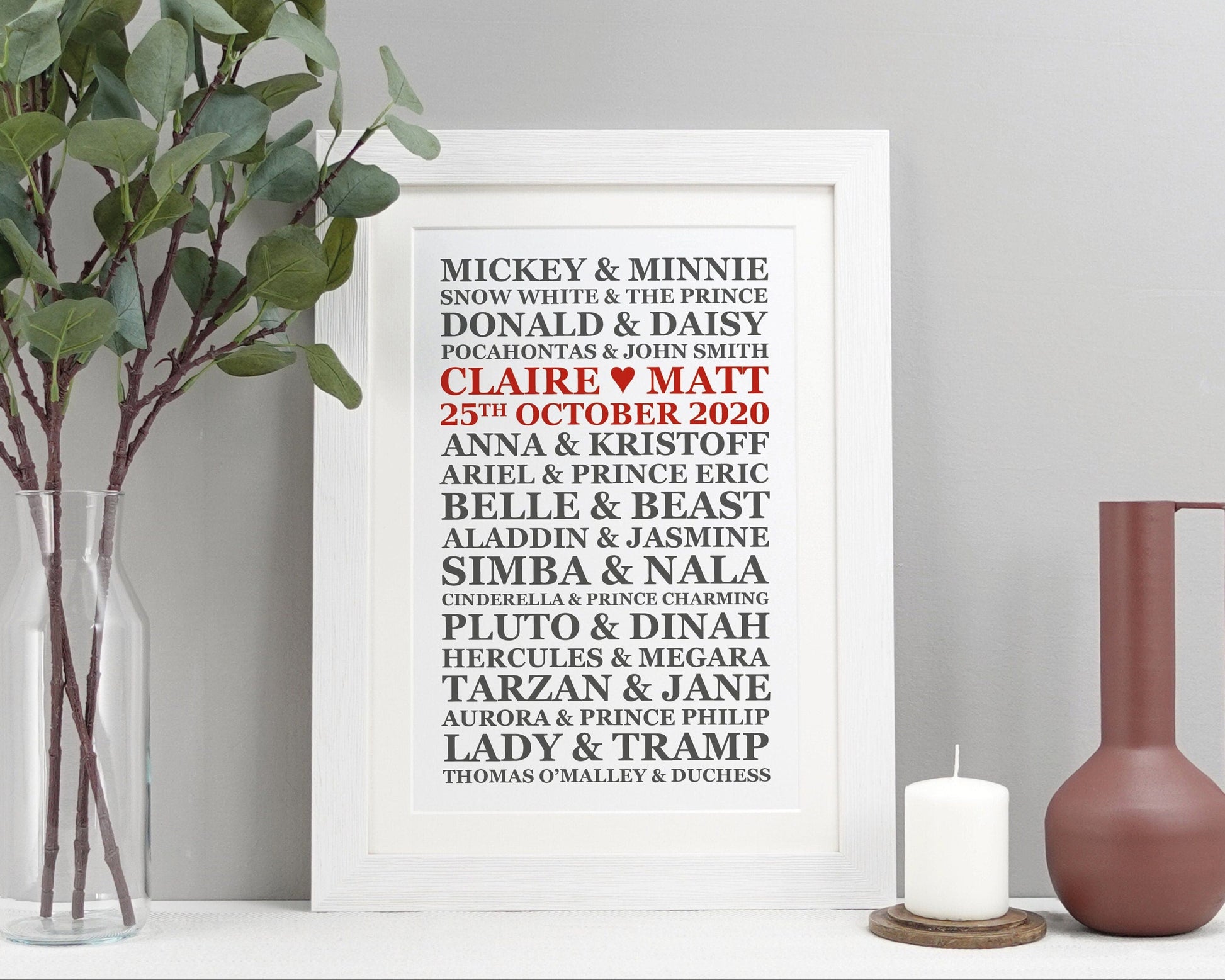 Personalised Disney Wedding Present