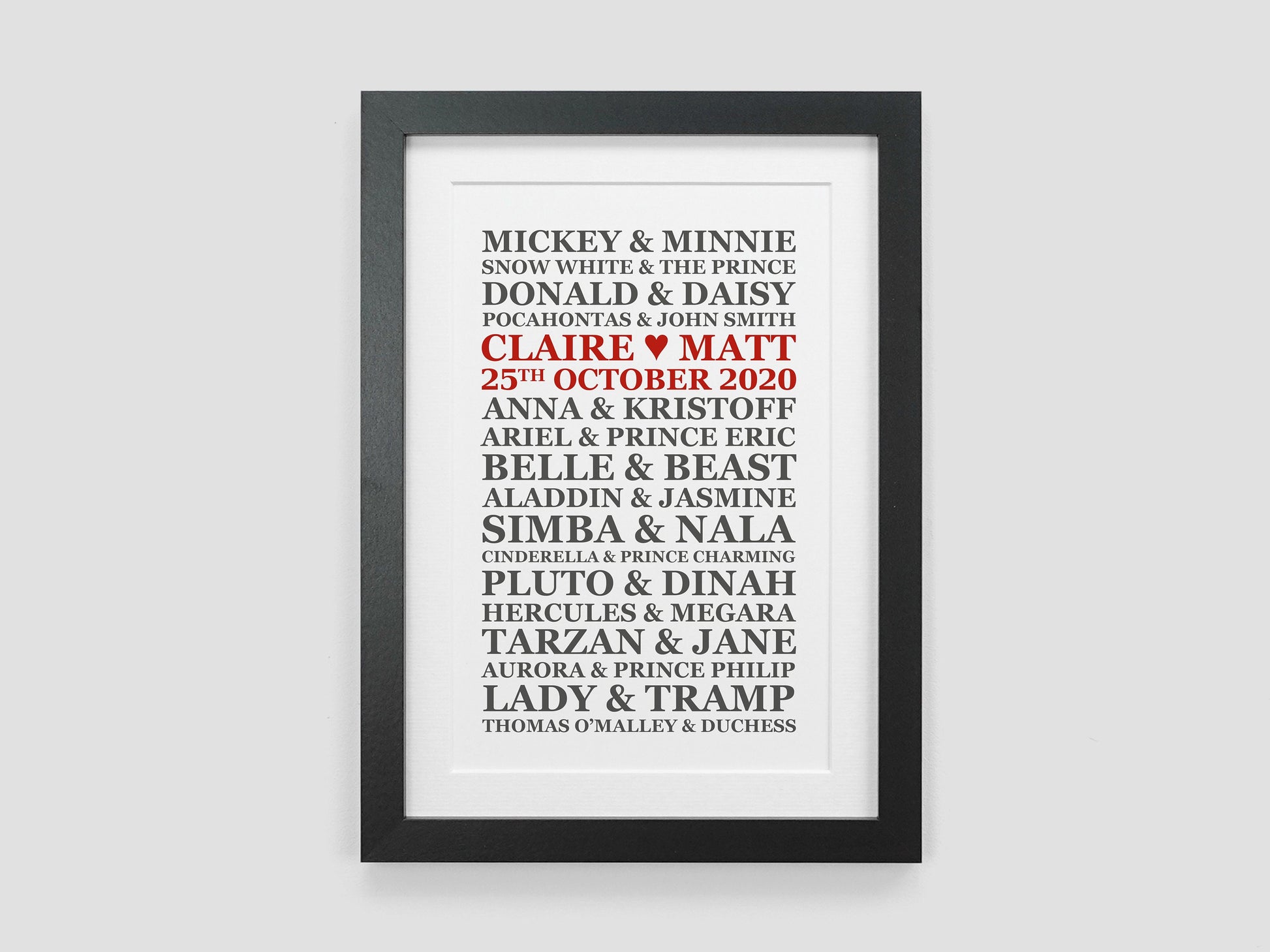 Personalised Disney Wedding Present