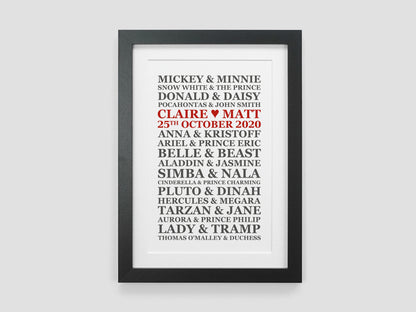 Personalised Disney Wedding Present