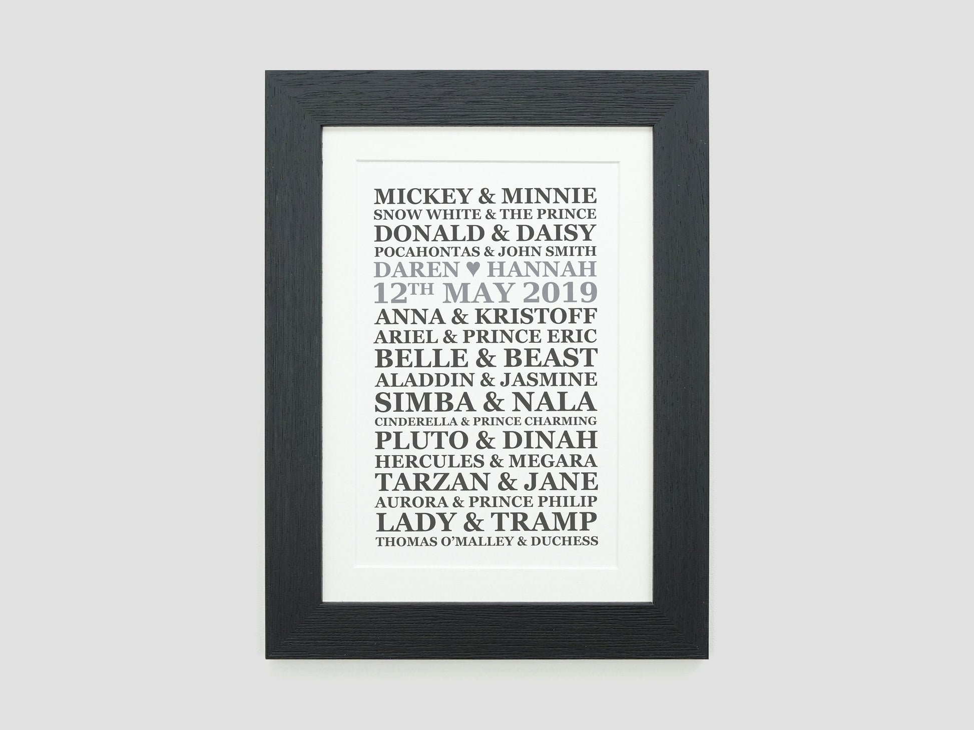 Personalised Disney Wedding Present