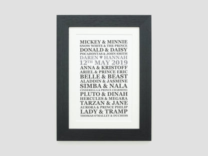 Personalised Disney Wedding Present