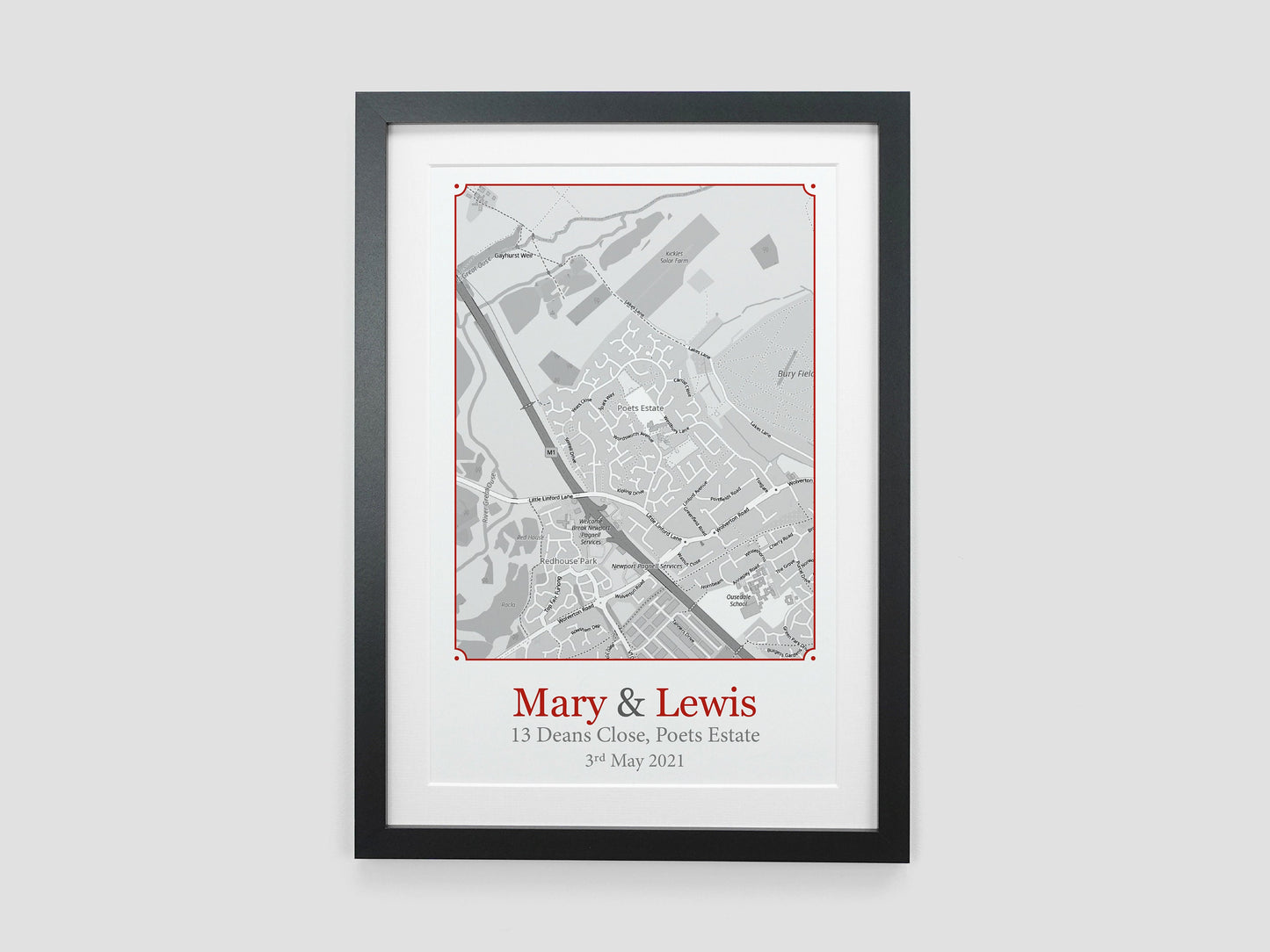 Black and White New Home Map