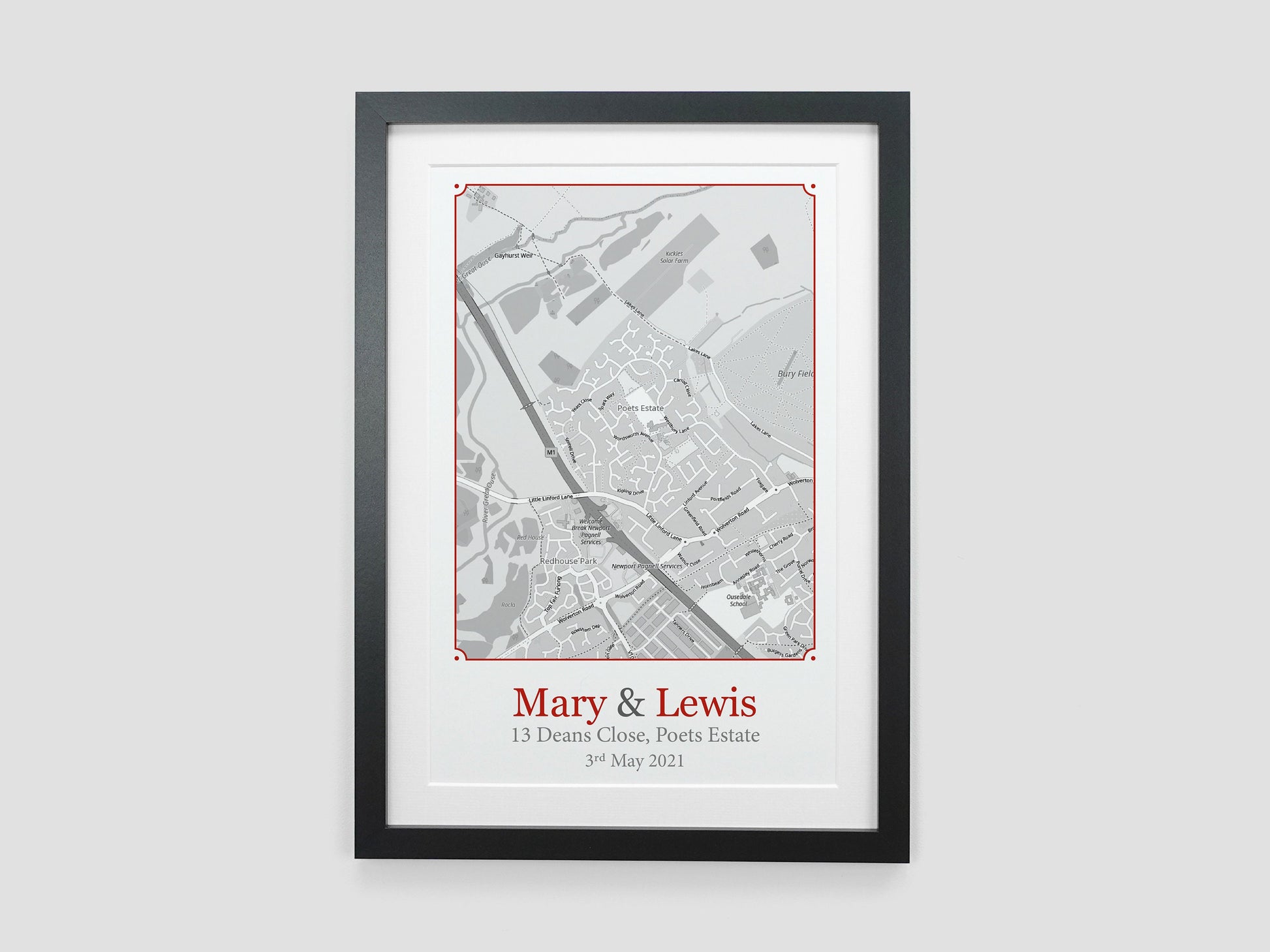 Black and White New Home Map