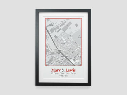 Black and White New Home Map