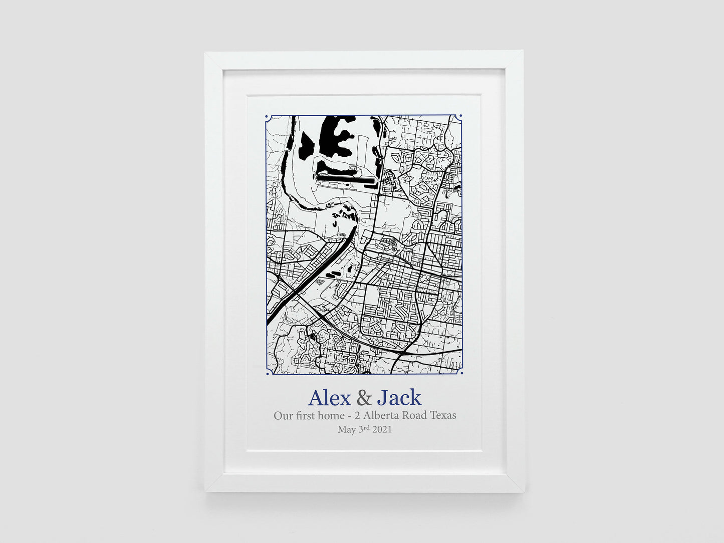 Black and White New Home Map