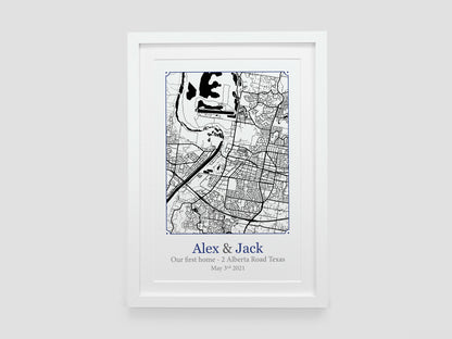 Black and White New Home Map