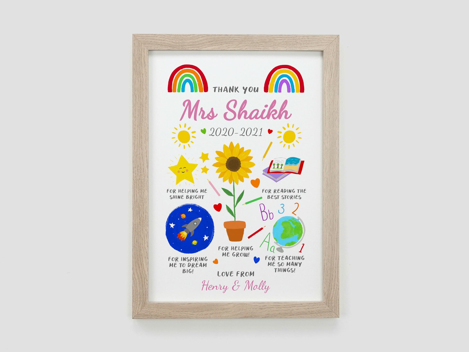 Nursery, School or Teacher personalised thank you gift