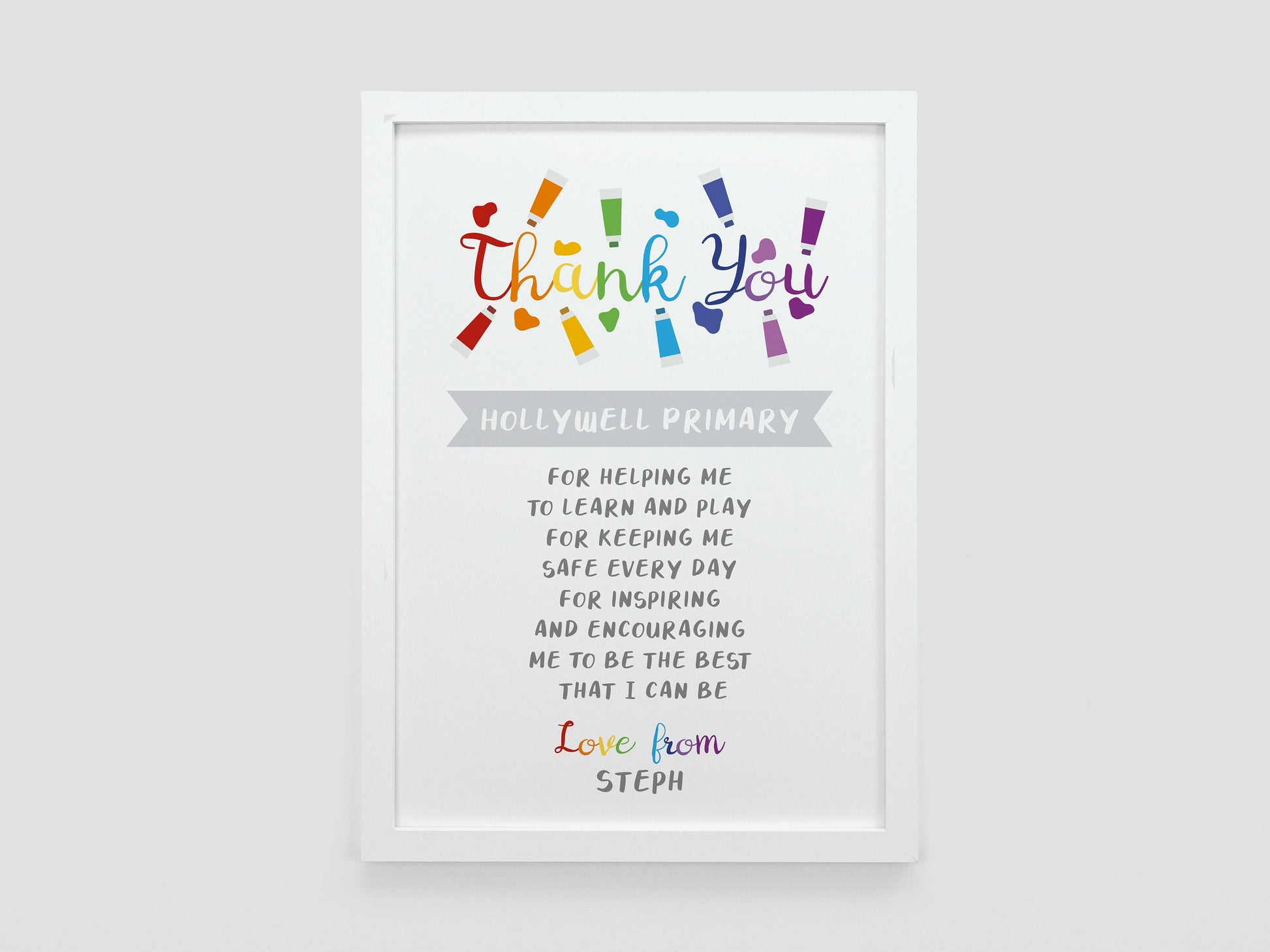 Personalised Rainbow Teacher Thank You Gift - Main Image