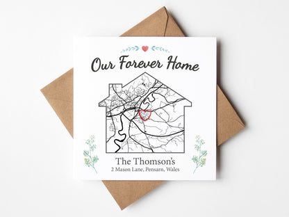 House warming map card