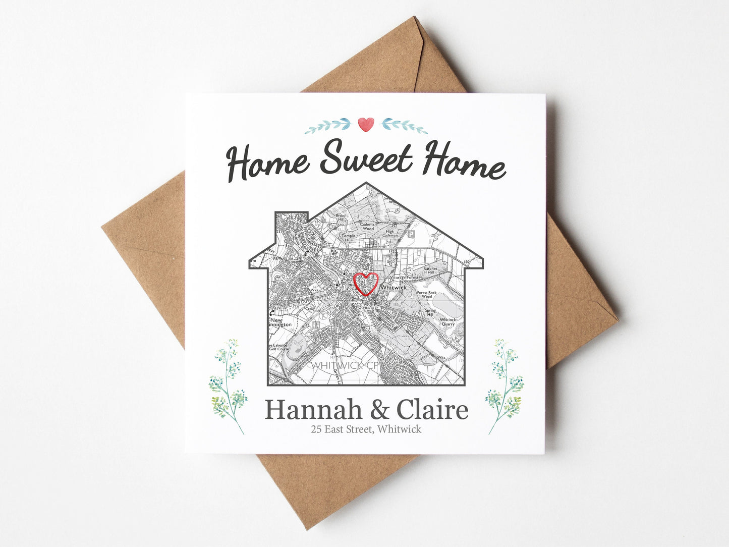 House warming map card