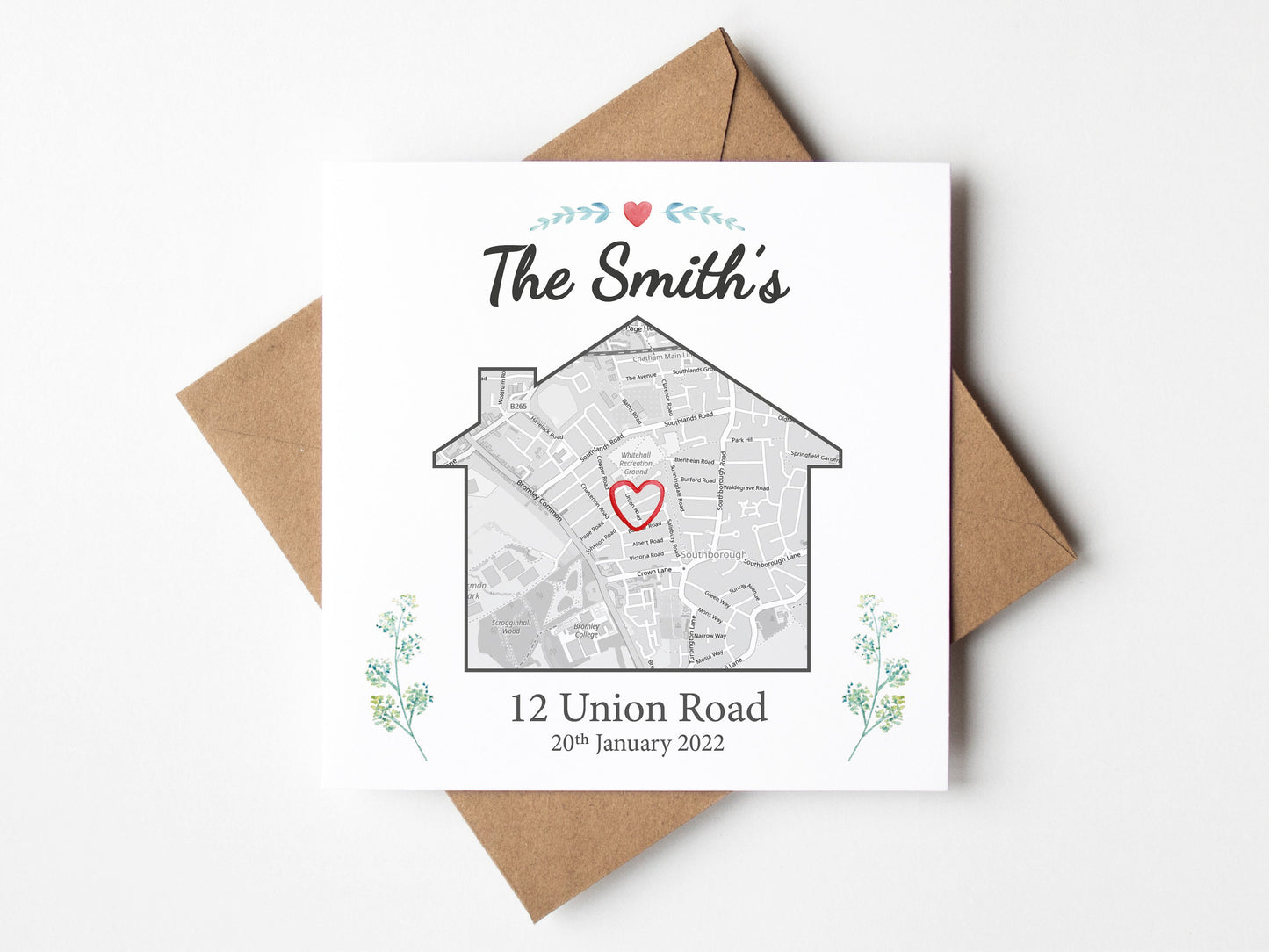 House warming map card