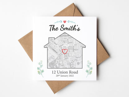 House warming map card