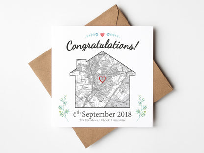 House warming map card