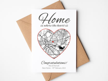 House warming map card