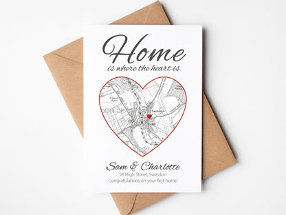 House warming map card