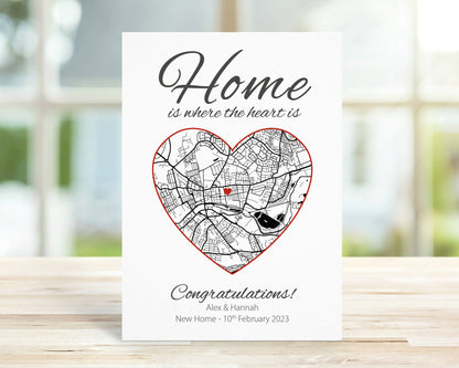 House warming map card