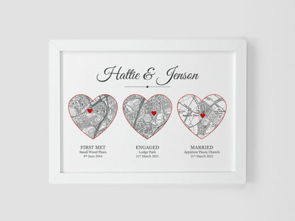 Met Engaged Married heart maps
