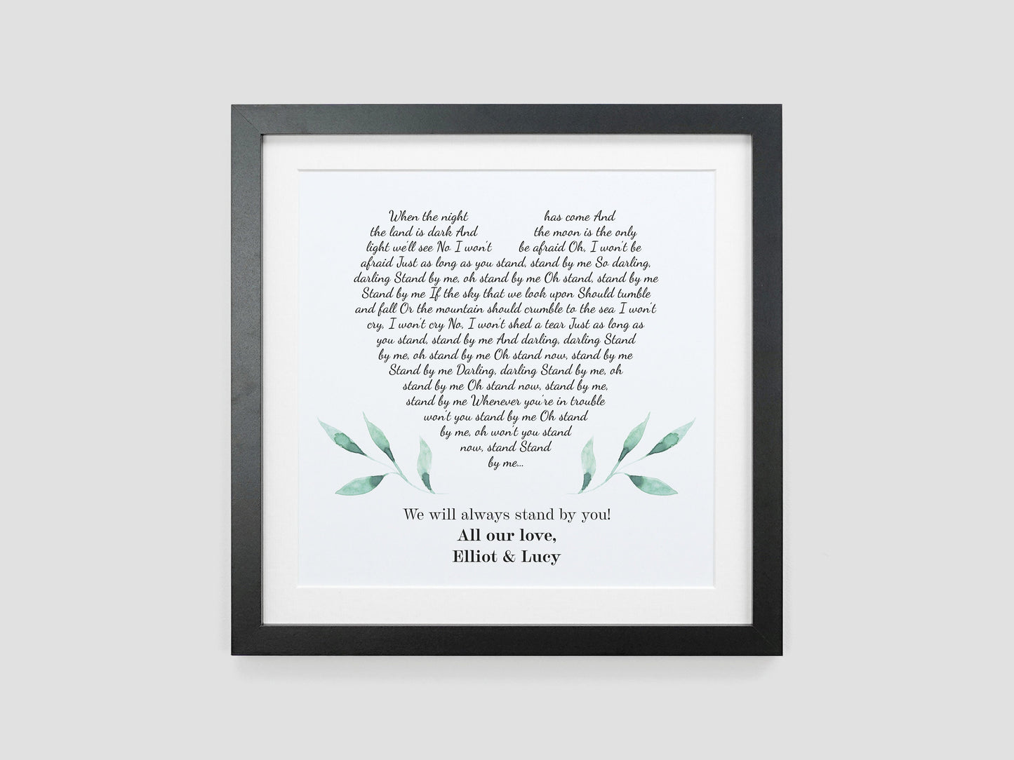 Personalised heart song lyrics gift
