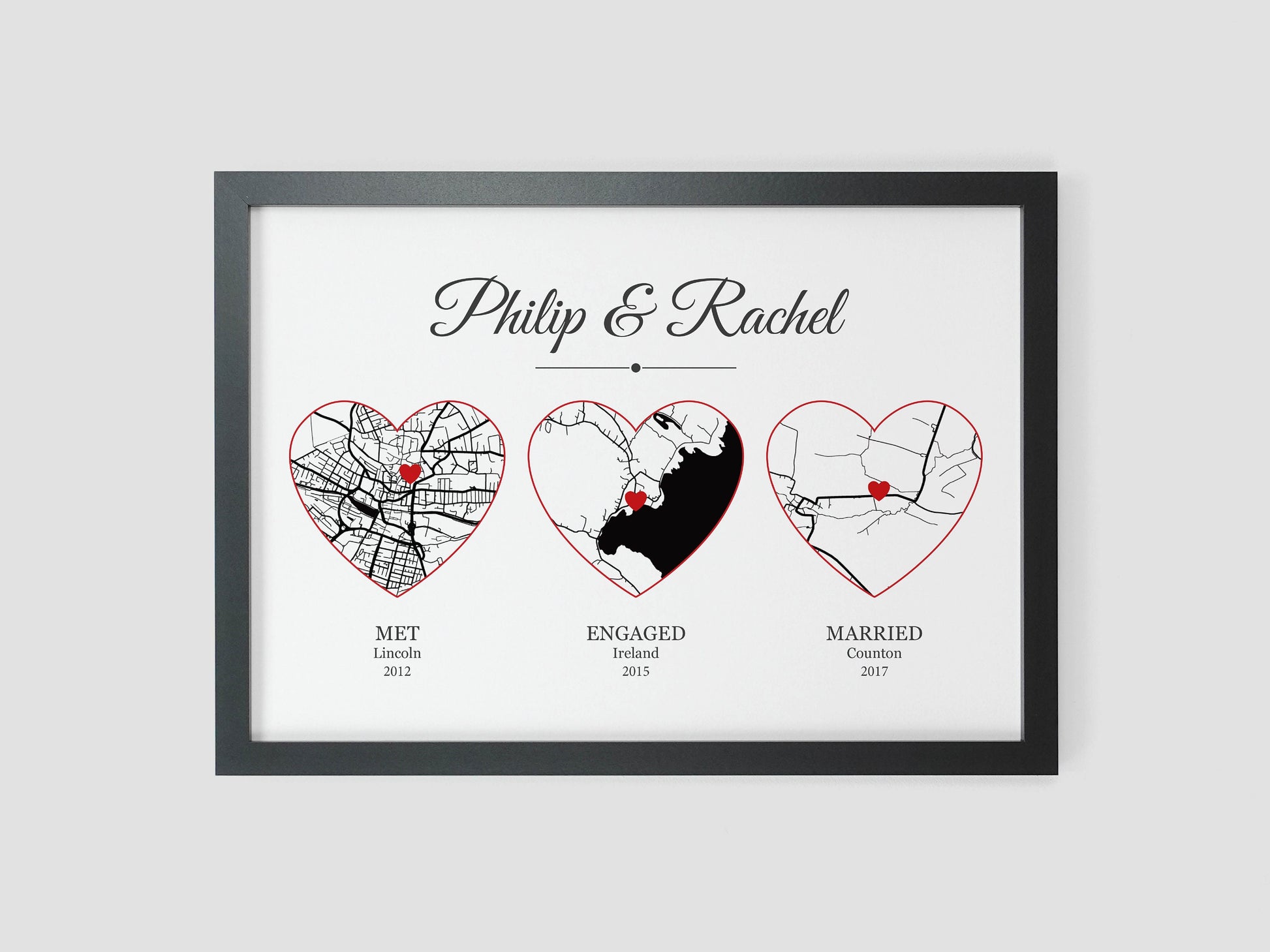 Met Engaged Married heart maps