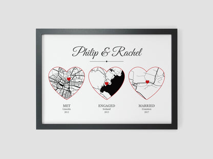 Met Engaged Married heart maps