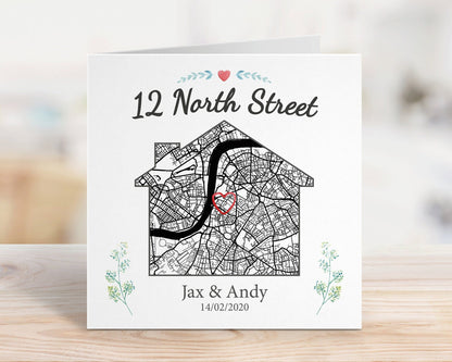 House warming map card