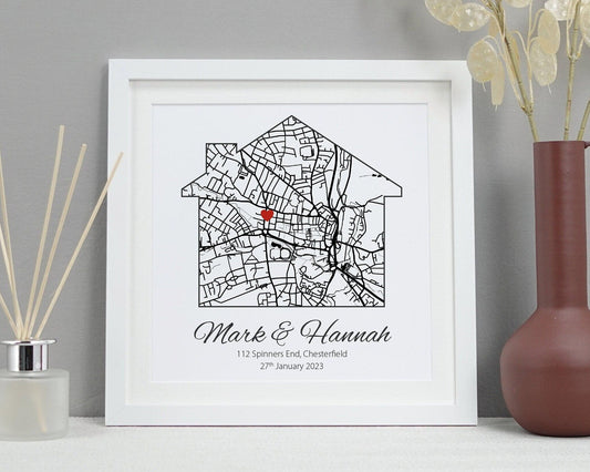 Personalised house warming map print